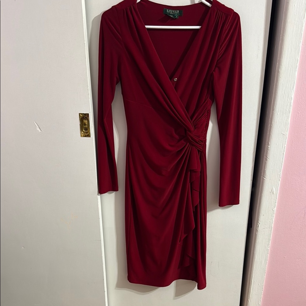 Elegant Red Wrap Dress